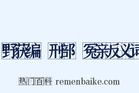 野获编·刑部·冤亲反义词是什么意思的图片